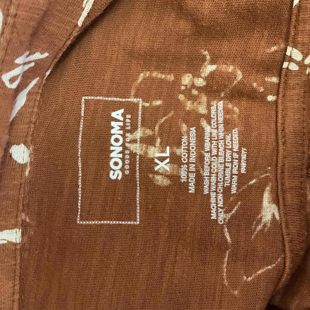 Sonoma Women's Size XL Brown Long Sleeve Button Down Shirt Top Cotton - Picture 8 of 9